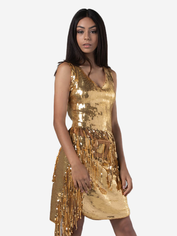 Gold night party dress fashion designer template product img 12